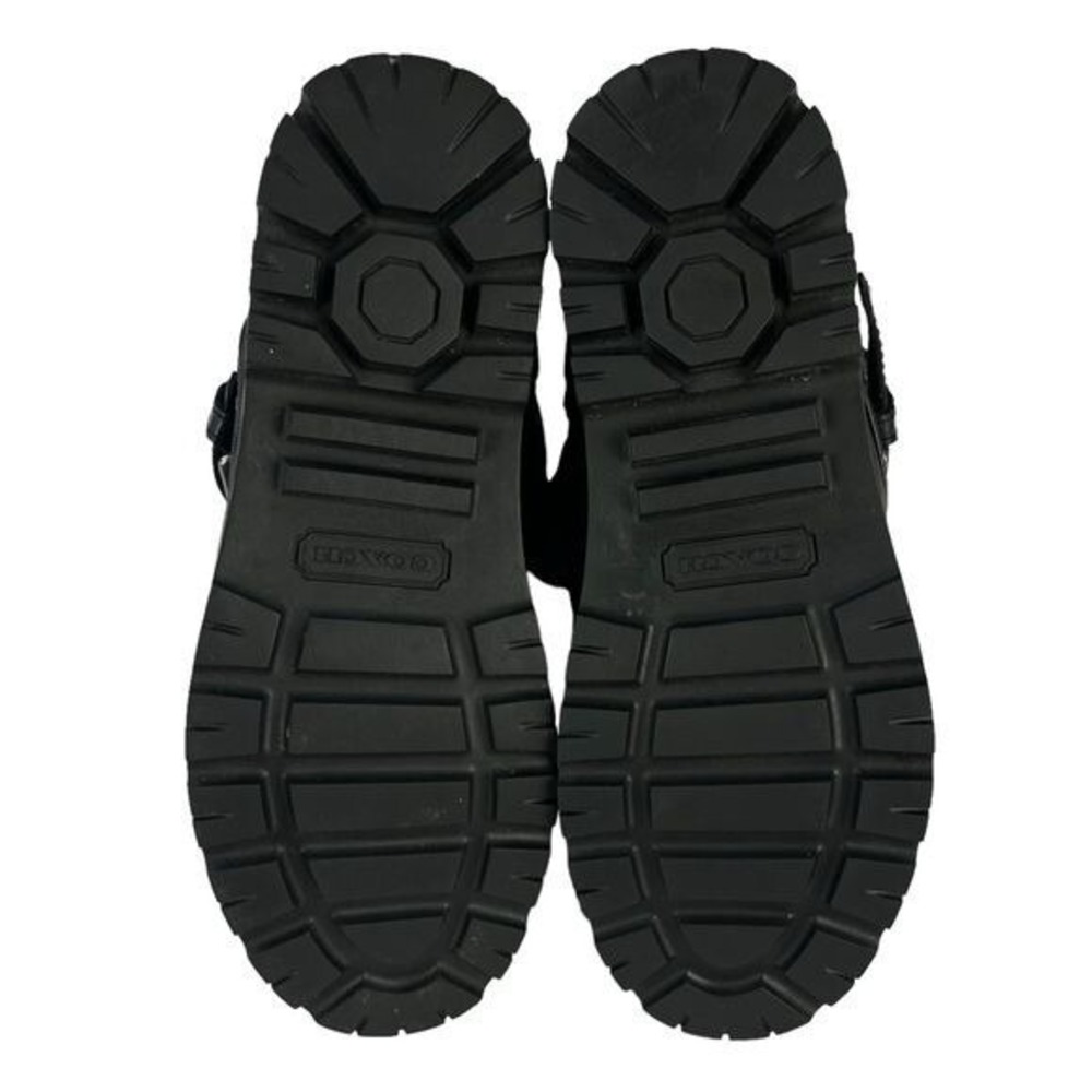 Coach Holiway Black Buckle Winter Boots Size 7 Sherpa Lined Y2K Chic Fleece Moto - Picture 9 of 10